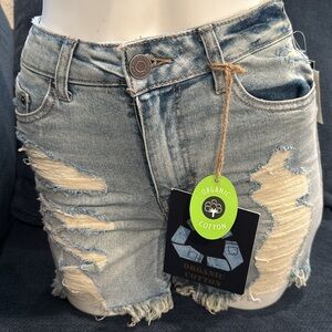 Indigo rein organic cotton hi-rise shorts‎